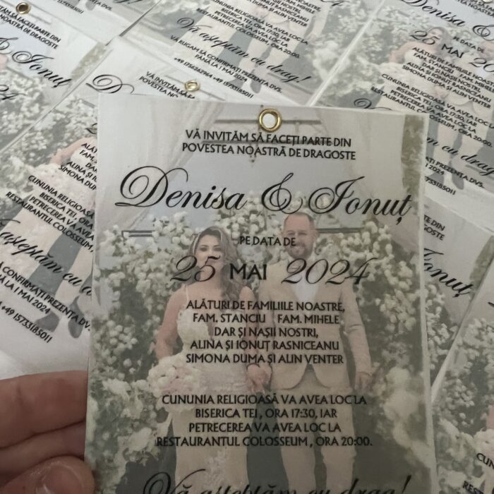 invitatie nunta personalizata handmade poza mirilor