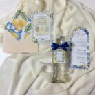 invitatie de nunta persoanlizata handmade cu lamai meniu individual sticla pentru marturii