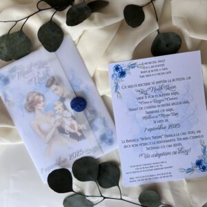 invitatie nunta si botez 2in1 personalizata handmade