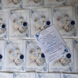 invitatie nunta si botez 2in1 personalizata handmade