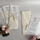 invitatie nunta handmade cu coperta crem personalizata
