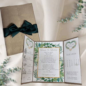 invitatie handmade personalizata verde