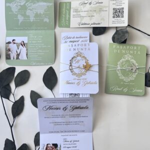 Invitație tip Pașaport cu bilet de avion