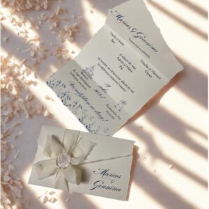 invitatie de nunta pliata cu hartie texturata