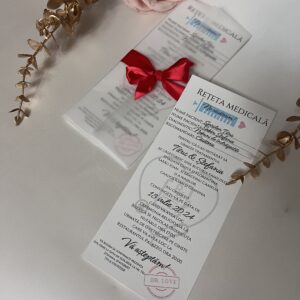 invitatie nunta tip reteta medicala