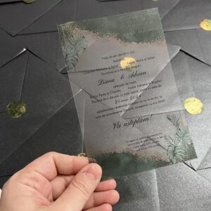 invitatie nunta handmade coala transparenta